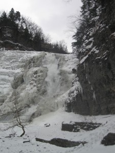 Frozen waterfalls