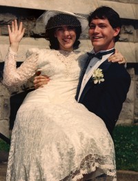 Pam and Mike on their wedding day.