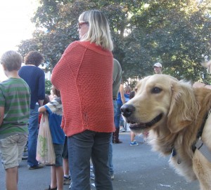 Honey at the Ithaca Festival Parade Golden Retriever at Ithaca Festival Parade