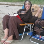 Woman and dog on the Beach
