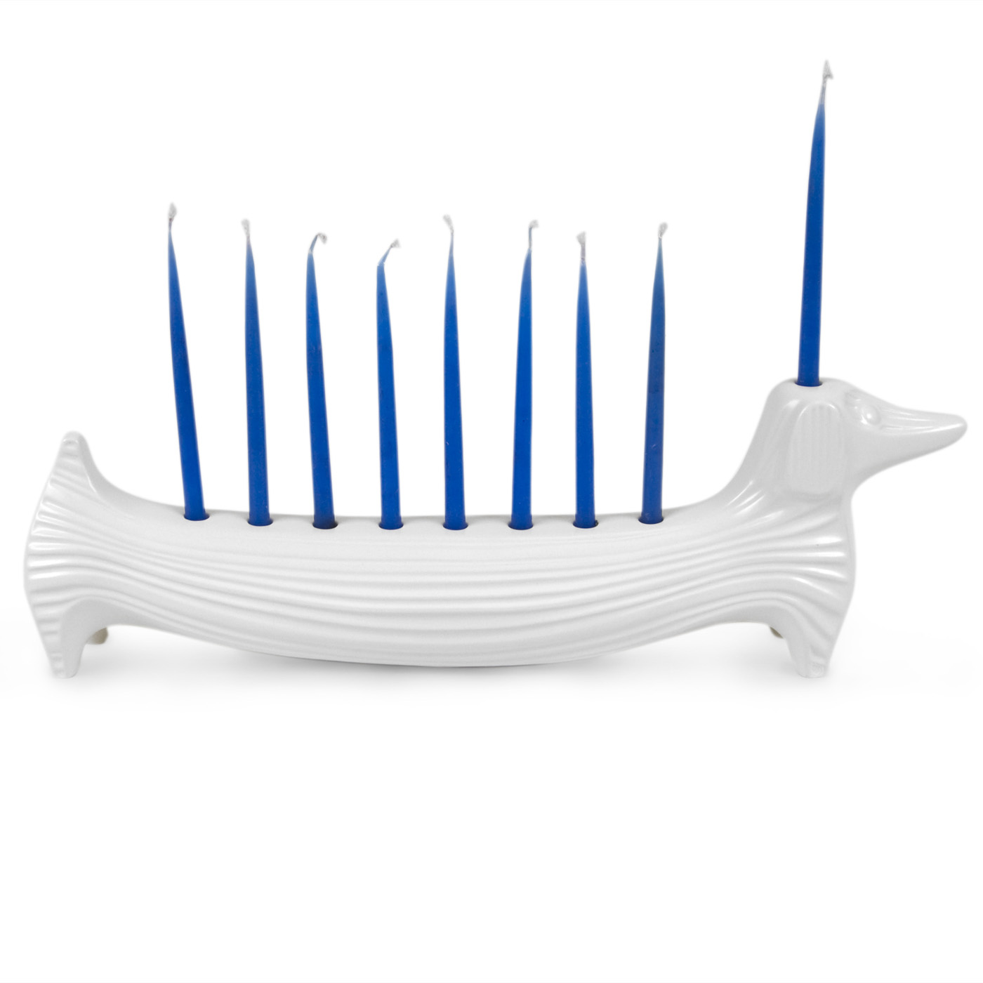 Ceramic dachshund menorah