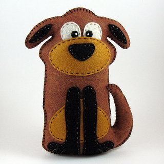 stuffed dog A stuffed dog is easy to care for.