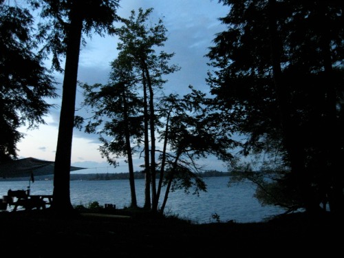 Campsite looking over St. Lawrence River.