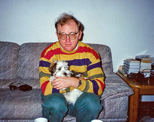 A man who looks like his dog.