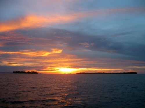 Guna Yala sunset in Panama.