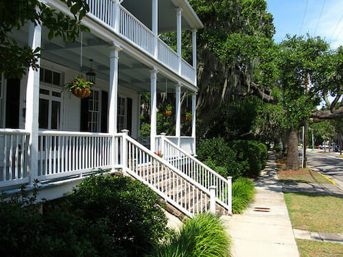 Shaded porch in Beaufort.